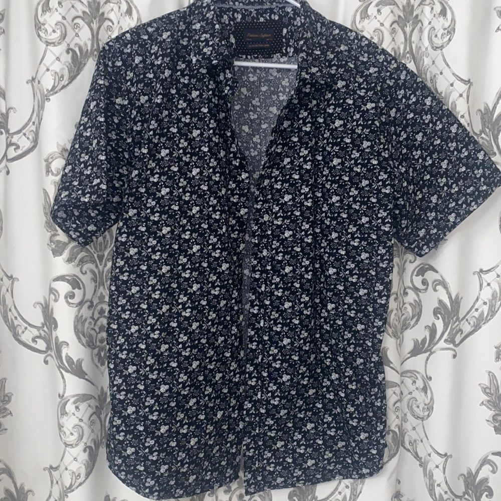 Mens Short sleeve floral button up